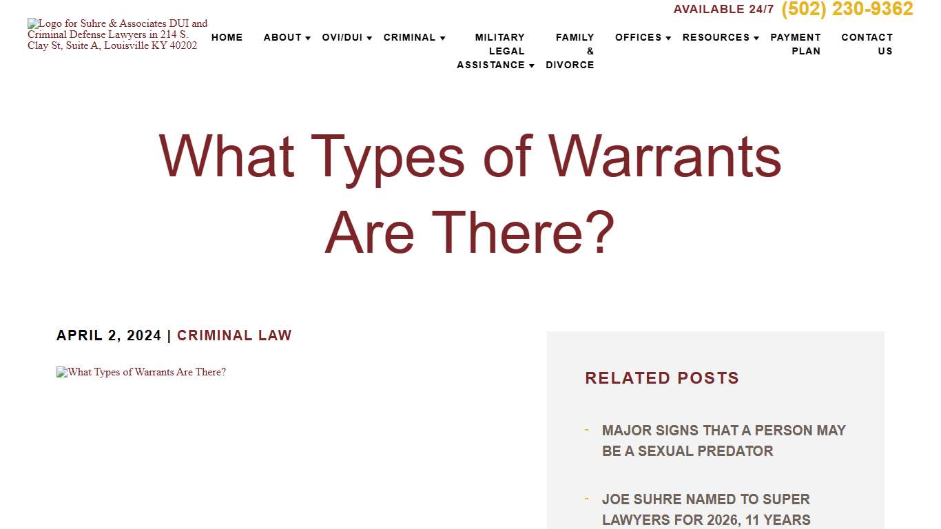 What Types of Warrants Are There? » Suhre & Associates DUI and Criminal Defense Lawyers